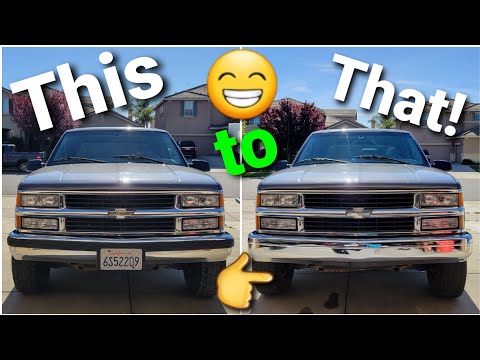Front Bumper Clean Up on my 2000 OBS Chevrolet K2500 Crew Cab!