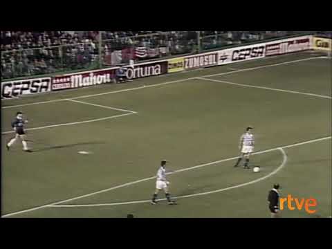 Real Sociedad 4 - Logroñés 0 en Atocha. Liga 1991-92