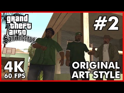 Grand Theft Auto SAN ANDREAS Original Art Style [4K 60FPS] Walkthrough Part 2 - No Commentary