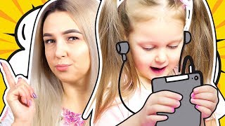 АМЕЛЬКА ИГРОМАН не может оторваться от игры и не слышит маму! Что задумала Мама? Видео для детей