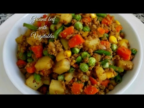 The simple and healthy meal/stir fry Ground beef with...