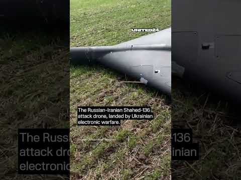 Die russisch-iranische Shahed-136-Angriffsdrone, von ukrainischer elektronischer Kriegsführung gelan