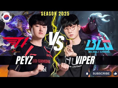 T1 Peyz vs BLG Viper - Peyz YUNARA vs Viper VARUS ADC - Patch 25.24 KR Ranked | lolrec
