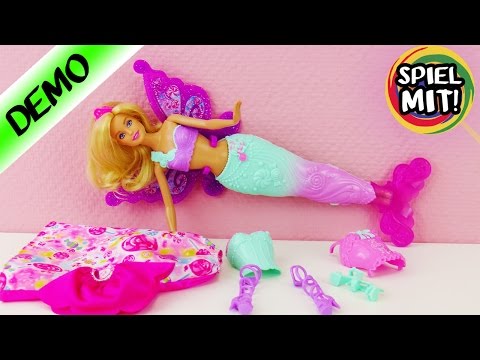 Fee Meerjungfrau und Prinzessin Barbie FJD08 Dreamtopia 3-in-1 Fantasie Puppe 