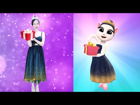 Imitate Angela To Be Queen - My Talking Angela 2 Real Life