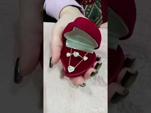 Комплект серьги, кольцо и колье "Циркониевые сердечки в золоте 3 в 1" солидный подарок в коробочке для девушки - фото 2 - id-p1439079827