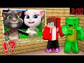 JJ and Mikey HIDE From Scary TALKING TOM AND ANGELA.EXE At Night in Minecraft Challenge Maizen