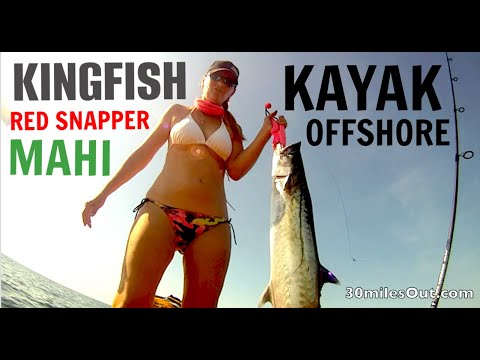 Kingfish Red Snapper & Mahi Mahi offshore kayak fishing Navarre Beach Florida