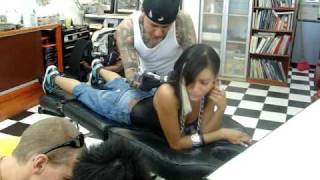 sabi from the bangz getting tatted