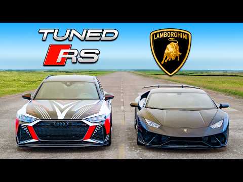 튜닝된 아우디 RS6 vs 람보르기니 우라칸 퍼포만테 - 드래그 레이스!