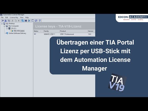 Automation License Manager Lizenztransfer mit USB-Stick