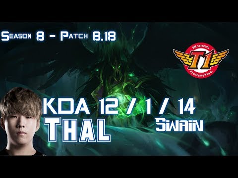 SKT T1 Thal SWAIN vs URGOT Top - Patch 8.18 KR Ranked