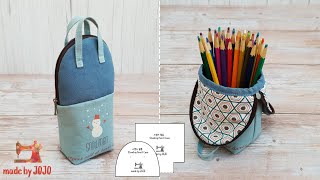 DIY Standing Pencil Case, Pencil Pouch | Free Pattern | gift idea | 스탠드 필통 만들기 | made by JOJO