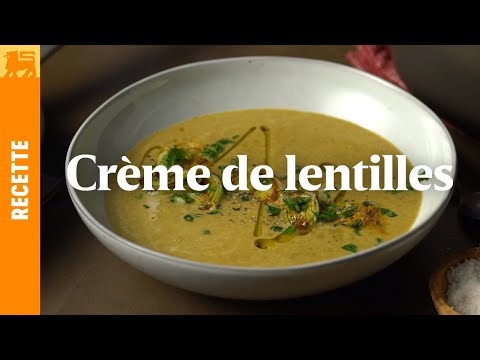 Crème de lentilles au curry et aux poireaux