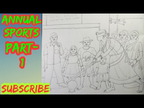 Easy annual sports  subject drawing in watercolor part-1 Draw with Pranil