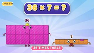 36 TIMES TABLE WITH NUMBERBLOCKS | TIMES TABLE PRACTICE FOR AGES 5 TO 8
