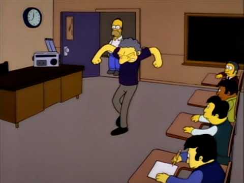 The Simpsons - Moe teaches funk Dancing for Self-Defence