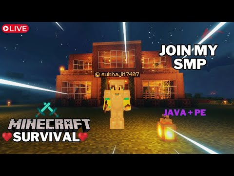 Minecraft Live 24/7 SMP - Java + Pe || Hindi