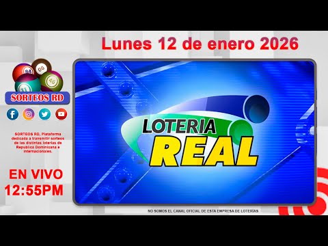 Lotería Real en VIVO 🔴 |  Lunes 12 de enero 2026- 12:55 PM #LoteríaRealDeHoy
