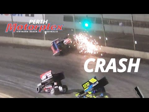 Sprintcar crashes at the Perth Motorplex 3/12/2022 W.A Title