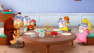 Super Mario Party - Candy Shakedown: Donkey Kong vs Diddy Kong vs Peach vs Daisy