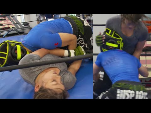 男性格闘家と徹底的に寝技を練習する美人格闘家RENA