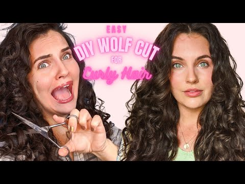DIY WOLF CUT FOR CURLY HAIR