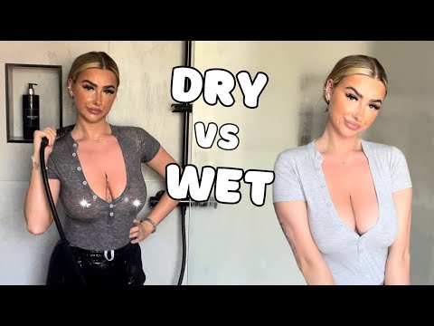 [4K] Open Top Dry vs Wet Transparent Try on Haul