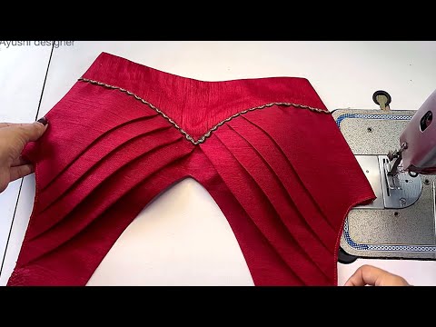 Front pleated one tucks blouse design cutting and stitching |pleated blouse design|blouse design|
