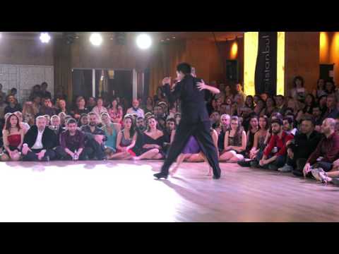  Carlos Espinoza  and  Noelia Hurtado Pitruzzella  are  dancing  to  the  tango  "  Volvamos a Empezar  "  at  TanGO TO Istanbul  in  2017