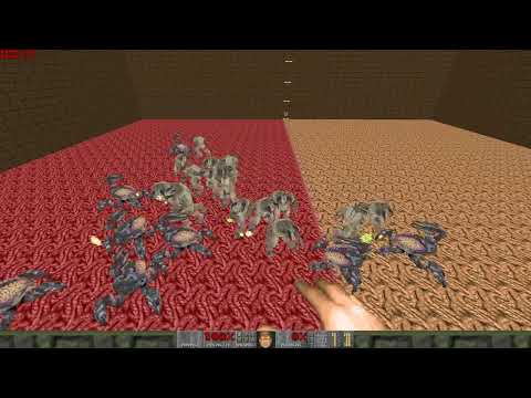 doom infighting 20 baron of hell vs 20 arachnotron DOOM ETERNAL