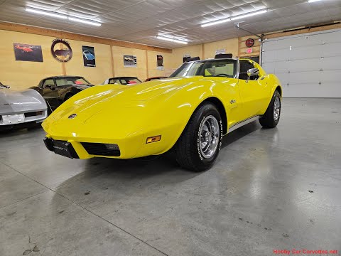 1976 Yellow Stingray Corvette Brown Interior For Sale Video