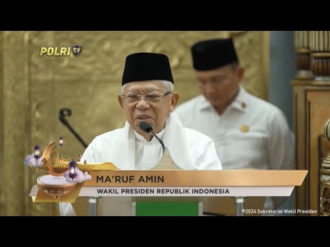 WAPRES SALAT TARAWIH &amp; MEMBERIKAN TAUSIYAH DI MASJID AGUNG AWAL FATHUL MUBIEN