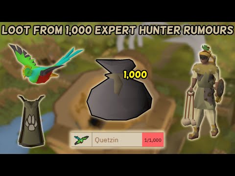 Opening 1,000 Expert Hunters Loot Sacks (Hunter Rumours) - OSRS