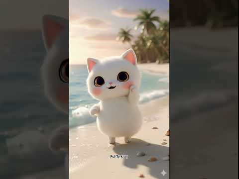 Fulffy kitty dance on beach ⛱️ #song #dance #music #fulffy #beach #beachvibes #kitty #spedup