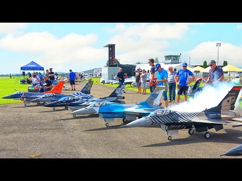 6x F-16 FIGHTING FALCON TEAM JETCAT RC TURBINE JETS FLIGHT DEMONSTRATION