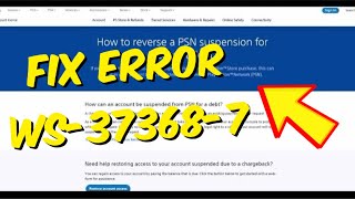 How To Fix PS4 Error WS-37368-7 - PSN Banned Due To Chargeback 2024