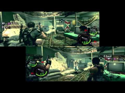 Resident Evil 5 Co-op Splitscreen HD - Chris Redfield & Sheva Alomar - Part 1 (Chapter 1-1)