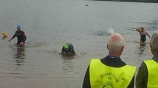 preview picture of video 'Richard Townsend At End Of Roadford Lake 1 Mile Swim For Hospiscare'