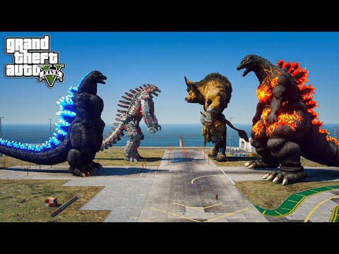 Heisei Godzilla, Mechagodzilla vs Burning Godzilla, Minotaur ( GTA V Mods )