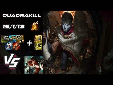 BOTTOM Jhin vs Miss Fortune [QUADRAKILL] - NA Grandmaster Patch 25.S1.8