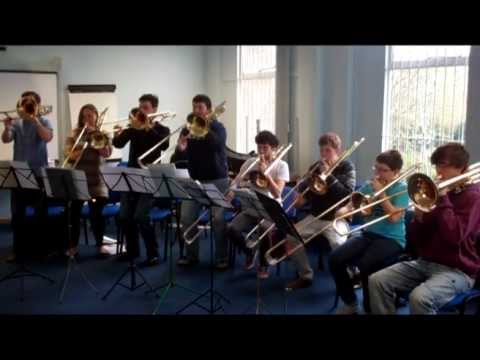 NYO 2012 trombones show their skills. Scales: boring? Think again!