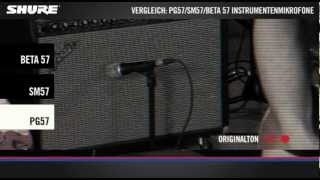 Video thumbnail for Vergleich: Shure PG57 / SM57 / Beta 57A Instrumentenmikrofone: by Shure DACH