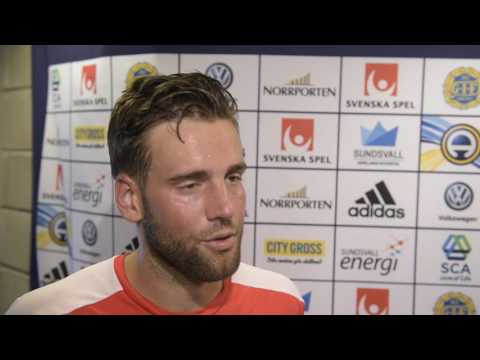 Helsingborgs Mikael Dahlberg efter vinsten mot GIF Sundsvall