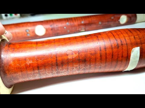 Heckel bassoon re-finishing - crazed varnish