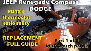 Replacing thermostat on jeep Renegade, Compass and Dodge   P0128 Thermostat rationality part 1