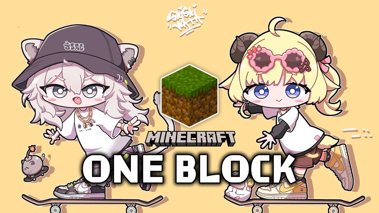 【Minecraft】１ブロック上の友情 #ししわた1ブロック【獅白ぼたん/ホロライブ】