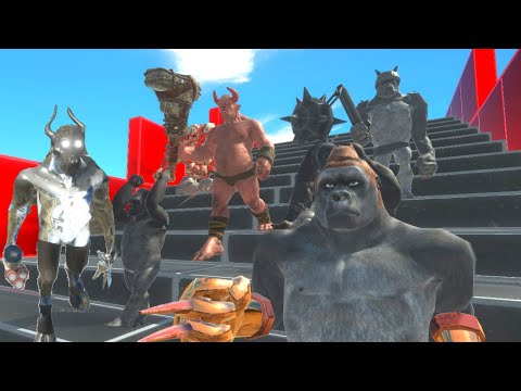 DOWN THE LADDER TO FIGHT - PRIMATES + C. DINOS VS METAL KOZAROG TRIO JACKSON -HOW MANY TO WIN - ARBS