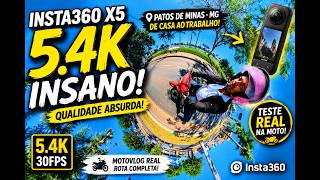 INSTA360 X5 em 5.4K 🔥 Motovlog Realista | De Casa ao Trabalho em Patos de Minas (Qualidade ABSURDA)