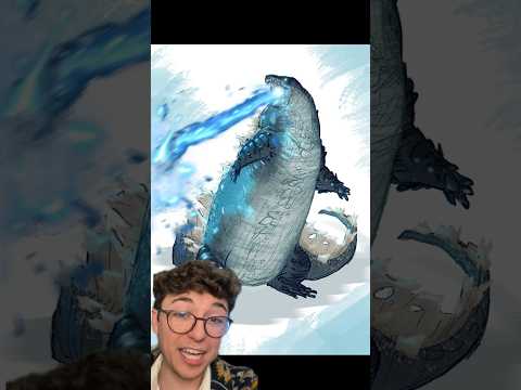 Godzilla wouldn’t stomp on you… he’d waddle🐧 #godzilla #art #funfacts